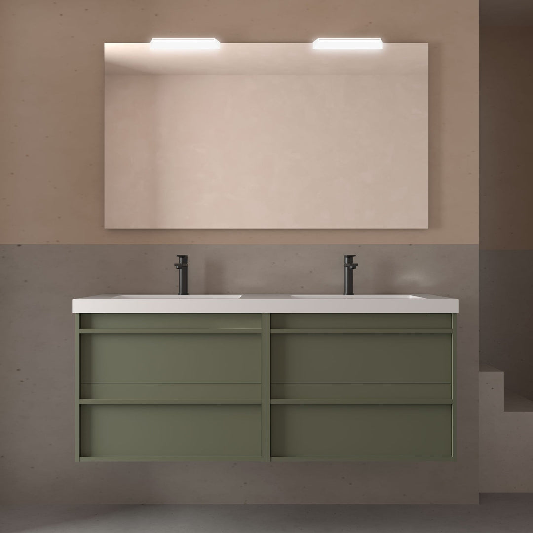 Salgar sg7563a378adb590110681 SALGAR IMAGES AND SHEETS/01 Product Images/Bathroom Furniture/113013 Attila Wall Hung Vanity Unit with 4 Drawers, Basin & Mirror - Green Satin/01.jpg