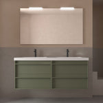 Load image into Gallery viewer, Salgar sg7563a378adb590110681 SALGAR IMAGES AND SHEETS/01 Product Images/Bathroom Furniture/113013 Attila Wall Hung Vanity Unit with 4 Drawers, Basin &amp; Mirror - Green Satin/01.jpg
