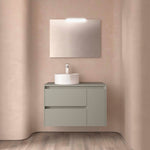 Load image into Gallery viewer, Salgar sg758a0d12272d018b9167 SALGAR IMAGES AND SHEETS/01 Product Images/Bathroom Furniture/118260 Noja Wall Hung Vanity Unit with 2 Drawers + 1 Door &amp; Worktop - Grey Satin/01.jpg

