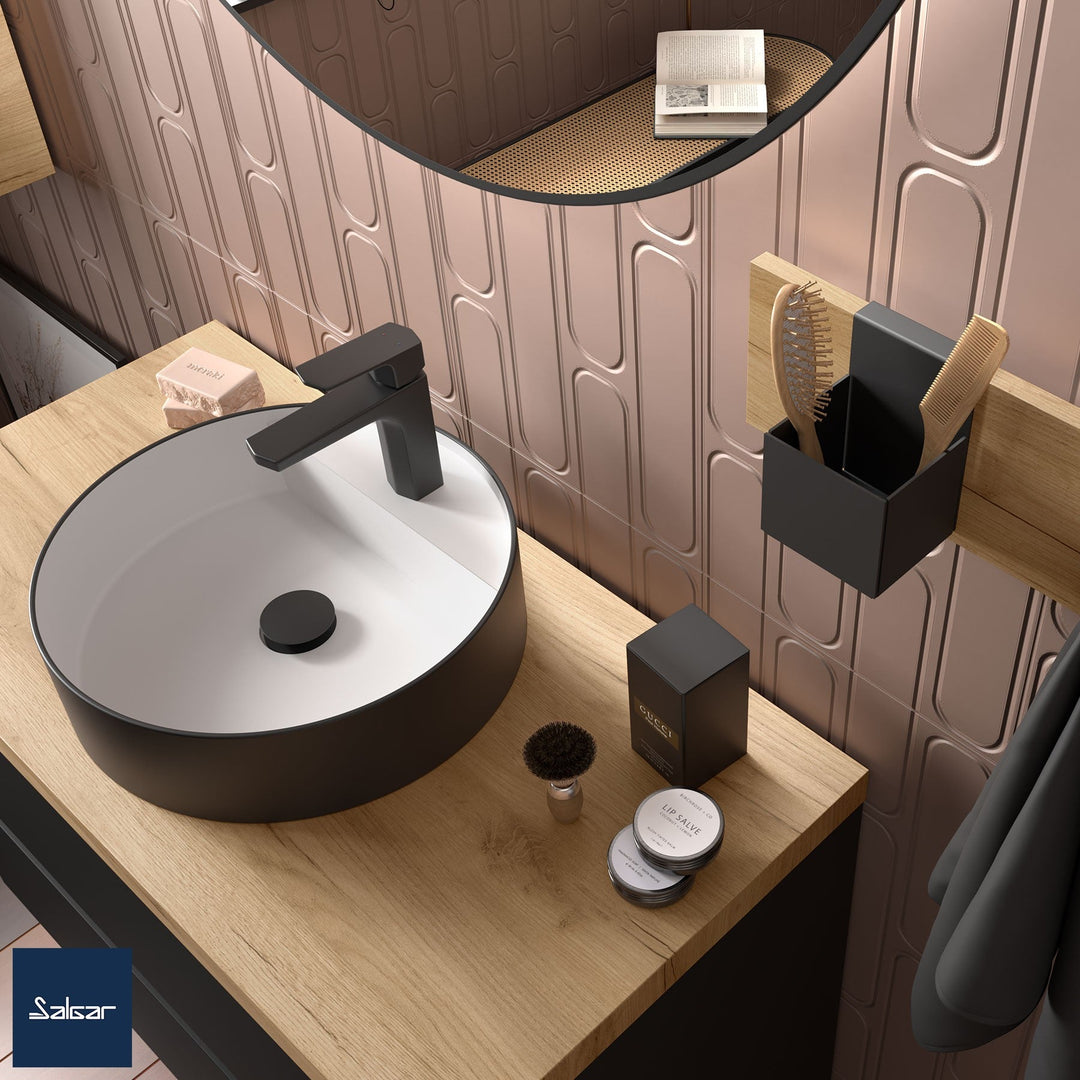 Salgar sg7612ff4b4b132012e483 SALGAR IMAGES AND SHEETS/01 Product Images/Basins/97648 Bica Lay On Countertop Basin - Matt Black/03.jpg