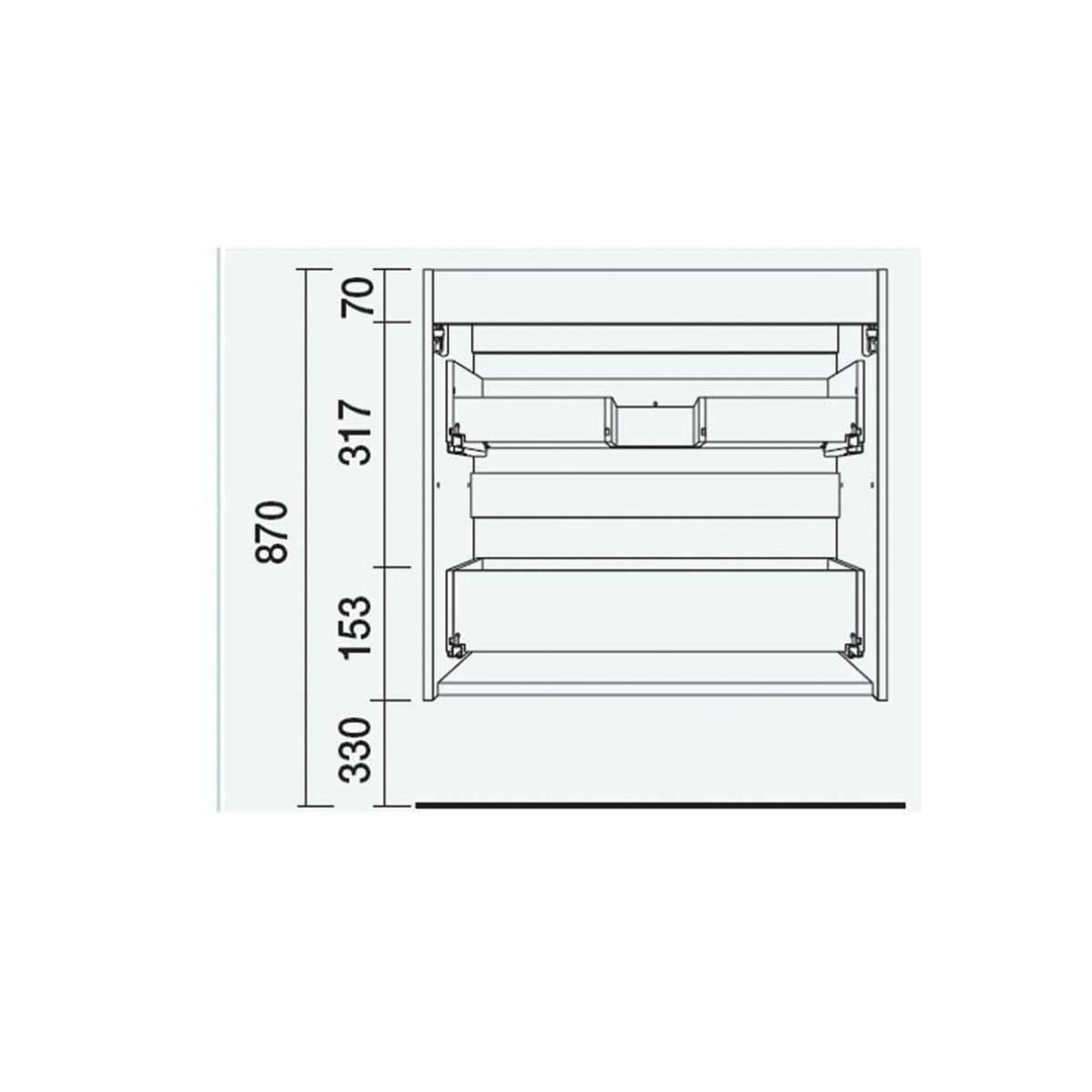 Salgar sg76b35eb87aabc83a9916 SALGAR IMAGES AND SHEETS/01 Product Images/Bathroom Furniture/96679 Fussion Line D40 Wall Hung Vanity Unit with 2 Drawers - Black Velvet/04.jpg