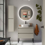 Load image into Gallery viewer, Salgar sg76f08cc19035b175bcf5 SALGAR IMAGES AND SHEETS/01 Product Images/Bathroom Furniture/118507 Noja Wall Hung Vanity Unit with 2 Drawers &amp; Worktop - Grey Satin/01.jpg
