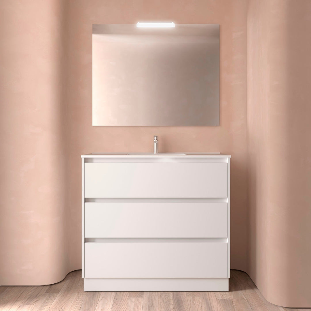Salgar sg776301c0ff2663a64e0f SALGAR IMAGES AND SHEETS/01 Product Images/Bathroom Furniture/106224 Noja Floor Standing Vanity Unit with 3 Drawers & Basin - White Satin/01.jpg