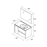 Load image into Gallery viewer, Salgar sg787d96d87bce350c5f6b SALGAR IMAGES AND SHEETS/01 Product Images/Bathroom Furniture/118286 Noja Wall Hung Vanity Unit with 2 Drawers + 1 Door, Basin &amp; Mirror - Red Satin/02.jpg
