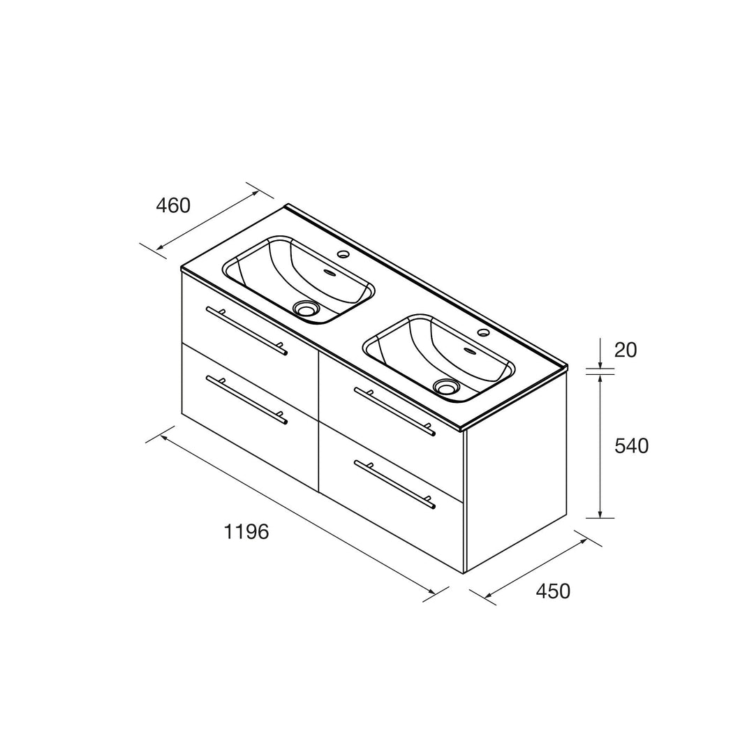 Salgar sg7a387fcc383fef835541 SALGAR IMAGES AND SHEETS/01 Product Images/Bathroom Furniture/118062 Silane Wall Hung Vanity Unit with 4 Drawers & Basin - Green Satin/02.jpg