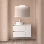 Load image into Gallery viewer, Salgar sg7aadea21527daaa2710f SALGAR IMAGES AND SHEETS/01 Product Images/Bathroom Furniture/118252 Noja Wall Hung Vanity Unit with 2 Drawers + 1 Door &amp; Worktop - White Satin/01.jpg
