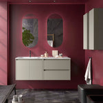 Load image into Gallery viewer, Salgar sg7b36e4aaeee3bf51b456 SALGAR IMAGES AND SHEETS/01 Product Images/Bathroom Furniture/118827 Noja Wall Hung Vanity Unit with 2 Drawers + 2 Doors &amp; Offset Basin - Grey Satin/01.jpg
