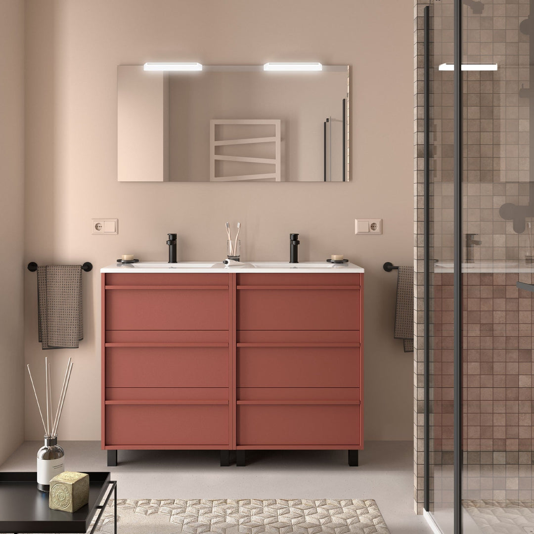 Salgar sg7b4bfe1861b62b8d972f SALGAR IMAGES AND SHEETS/01 Product Images/Bathroom Furniture/105132 Attila Floor Standing Vanity Unit with 6 Drawers & Basin - Red Satin/01.jpg