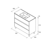 Load image into Gallery viewer, Salgar sg7ba24f20fb1f610bc9ba SALGAR IMAGES AND SHEETS/01 Product Images/Bathroom Furniture/106224 Noja Floor Standing Vanity Unit with 3 Drawers &amp; Basin - White Satin/02.jpg
