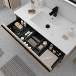 Load image into Gallery viewer, Salgar sg7c6f36c36205785a15ac SALGAR IMAGES AND SHEETS/01 Product Images/Bathroom Furniture/112955 Attila Wall Hung Vanity Unit with 2 Drawers, Basin &amp; Mirror - Natural/02.jpg

