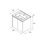 Load image into Gallery viewer, Salgar sg7f4f446320bfc8b6fa5a SALGAR IMAGES AND SHEETS/01 Product Images/Bathroom Furniture/105028 Noja Wall Hung Vanity Unit with 2 Doors &amp; Basin - Africa Oak/02.jpg

