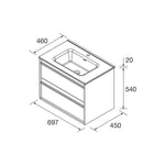 Load image into Gallery viewer, Salgar sg8080d3c595d1499c002f SALGAR IMAGES AND SHEETS/01 Product Images/Bathroom Furniture/104712 Attila Wall Hung Vanity Unit with 2 Drawers &amp; Basin - Natural/02.jpg
