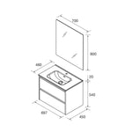 Load image into Gallery viewer, Salgar sg821d0ed94cb9ee3955e8 SALGAR IMAGES AND SHEETS/01 Product Images/Bathroom Furniture/118447 Noja Wall Hung Vanity Unit with 2 Drawers, Basin &amp; Mirror - Grey Satin/02.jpg
