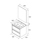 Load image into Gallery viewer, Salgar sg827222207fd8948f1f5c SALGAR IMAGES AND SHEETS/01 Product Images/Bathroom Furniture/112927 Attila Wall Hung Vanity Unit with 2 Drawers, Basin &amp; Mirror - Black Satin/02.jpg
