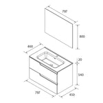 Load image into Gallery viewer, Salgar sg82e24913bb1d61ed7358 SALGAR IMAGES AND SHEETS/01 Product Images/Bathroom Furniture/111782 Vima Wall Hung Vanity Unit with 2 Drawers, Basin &amp; Mirror - White Satin/02.jpg
