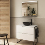 Load image into Gallery viewer, Salgar sg84c535c3427e8df3c89c SALGAR IMAGES AND SHEETS/01 Product Images/Bathroom Furniture/111807 Vima Wall Hung Vanity Unit with 2 Drawers &amp; Worktop - White Satin/01.jpg
