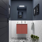 Load image into Gallery viewer, Salgar sg84f212fc25f85e65a064 SALGAR IMAGES AND SHEETS/01 Product Images/Bathroom Furniture/105026 Noja Wall Hung Vanity Unit with 2 Doors &amp; Basin - Red Satin/01.jpg
