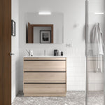 Load image into Gallery viewer, Salgar sg880c08337fbd328a939c SALGAR IMAGES AND SHEETS/01 Product Images/Bathroom Furniture/113040 Attila Wall Hung Vanity Unit with 3 Drawers, Basin &amp; Mirror - Natural/01.jpg
