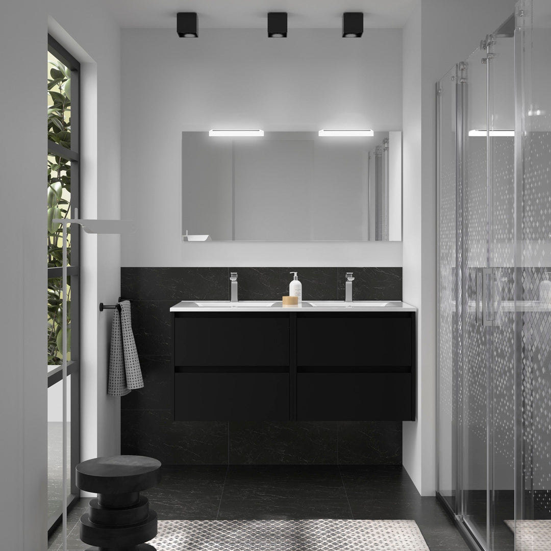 Salgar sg898682a6f0fac3430b47 SALGAR IMAGES AND SHEETS/01 Product Images/Bathroom Furniture/106099 Noja Wall Hung Vanity Unit with 4 Drawers & Basin - Black Satin/01.jpg