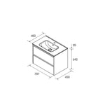 Load image into Gallery viewer, Salgar sg8bdc04bb9a89355c91ff SALGAR IMAGES AND SHEETS/01 Product Images/Bathroom Furniture/118467 Noja Wall Hung Vanity Unit with 2 Drawers &amp; Basin - Grey Satin/02.jpg
