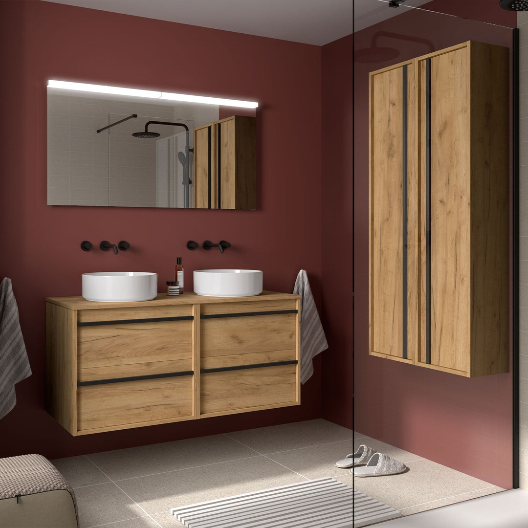 Salgar sg8be4a1cf1bb2b83c555e SALGAR IMAGES AND SHEETS/01 Product Images/Bathroom Furniture/104978 Attila Wall Hung Vanity Unit with Worktop - Africa Oak/01.jpg