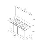 Load image into Gallery viewer, Salgar sg8c1b2d867067f764f761 SALGAR IMAGES AND SHEETS/01 Product Images/Bathroom Furniture/113121 Noja Wall Hung Vanity Unit with 4 Doors, Basin &amp; Mirror - Africa Oak/02.jpg
