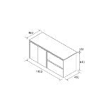 Load image into Gallery viewer, Salgar sg8c289440e01cd2a57b57 SALGAR IMAGES AND SHEETS/01 Product Images/Bathroom Furniture/113472 Noja Wall Hung Vanity Unit with 2 Drawers +2 Doors &amp; Worktop - Africa Oak/02.jpg
