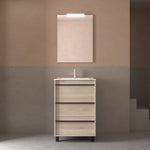 Load image into Gallery viewer, Salgar sg8d8bbe653eb794be6ef0 SALGAR IMAGES AND SHEETS/01 Product Images/Bathroom Furniture/105109 Attila Floor Standing Vanity Unit with 3 Drawers &amp; Basin - Natural/01.jpg
