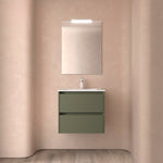 Load image into Gallery viewer, Salgar sg91c2ab984763d992b04d SALGAR IMAGES AND SHEETS/01 Product Images/Bathroom Furniture/106065 Noja Wall Hung Vanity Unit with 2 Drawers &amp; Basin - Green Satin/01.jpg

