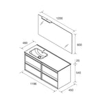 Load image into Gallery viewer, Salgar sg91e4d6a3cbc050d1ed35 SALGAR IMAGES AND SHEETS/01 Product Images/Bathroom Furniture/118708 Attila Wall Hung Vanity Unit with 4 Drawers, Offset Basin &amp; Mirror - White Satin/02.jpg
