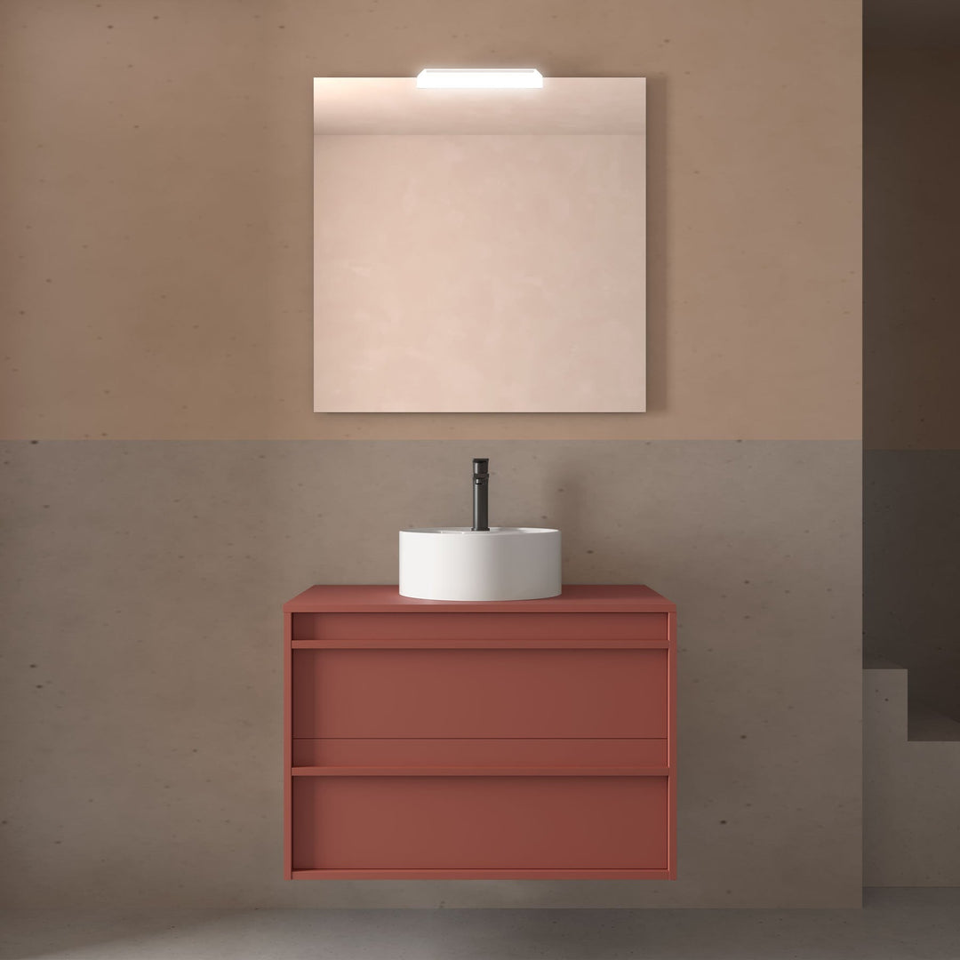 Salgar sg9329795b81e986b0758a SALGAR IMAGES AND SHEETS/01 Product Images/Bathroom Furniture/104958 Attila Wall Hung Vanity Unit with Worktop - Red Satin/01.jpg