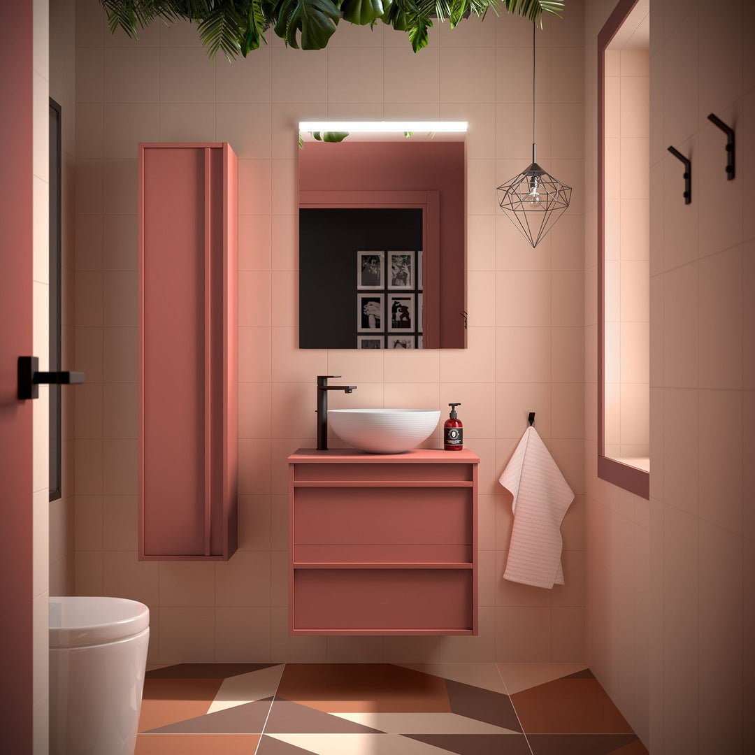Salgar sg94c66ee0d0314e0cef47 SALGAR IMAGES AND SHEETS/01 Product Images/Bathroom Furniture/104942 Attila Wall Hung Vanity Unit with Worktop - Red Satin/01.jpg