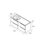 Load image into Gallery viewer, Salgar sg958c709af509d8a90ed9 SALGAR IMAGES AND SHEETS/01 Product Images/Bathroom Furniture/118664 Vima Wall Hung Vanity Unit with 4 Drawers &amp; Offset Basin - Walnut Maya/02.jpg

