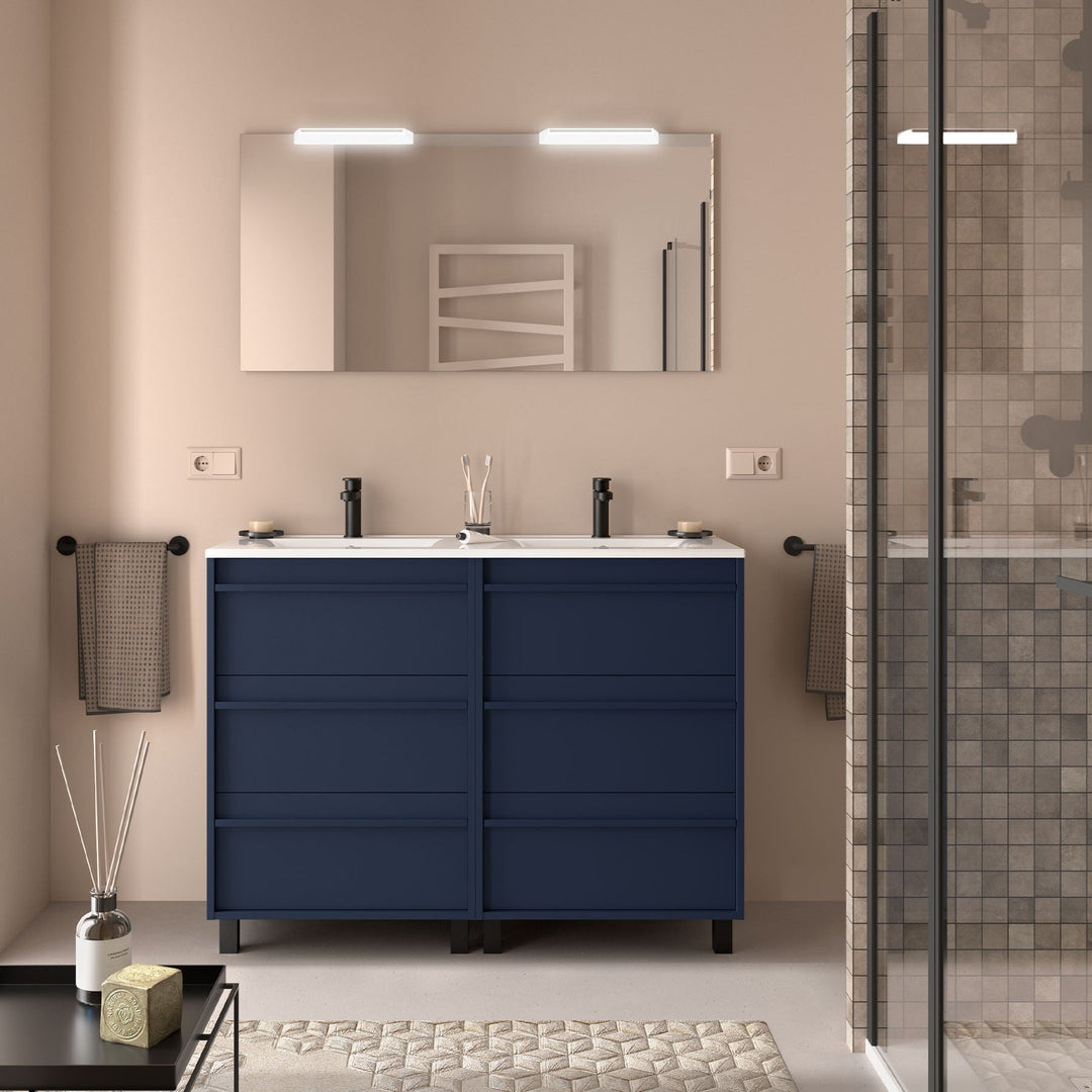 Salgar sg9635dba4d111dc806ee4 SALGAR IMAGES AND SHEETS/01 Product Images/Bathroom Furniture/105130 Attila Floor Standing Vanity Unit with 6 Drawers & Basin - Blue Satin/01.jpg