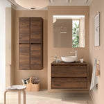 Load image into Gallery viewer, Salgar sg975ff1e1be50c87ac435 SALGAR IMAGES AND SHEETS/01 Product Images/Bathroom Furniture/105515 Noja Wall Hung Vanity Unit with 2 Drawers &amp; Worktop - Walnut Maya/01.jpg

