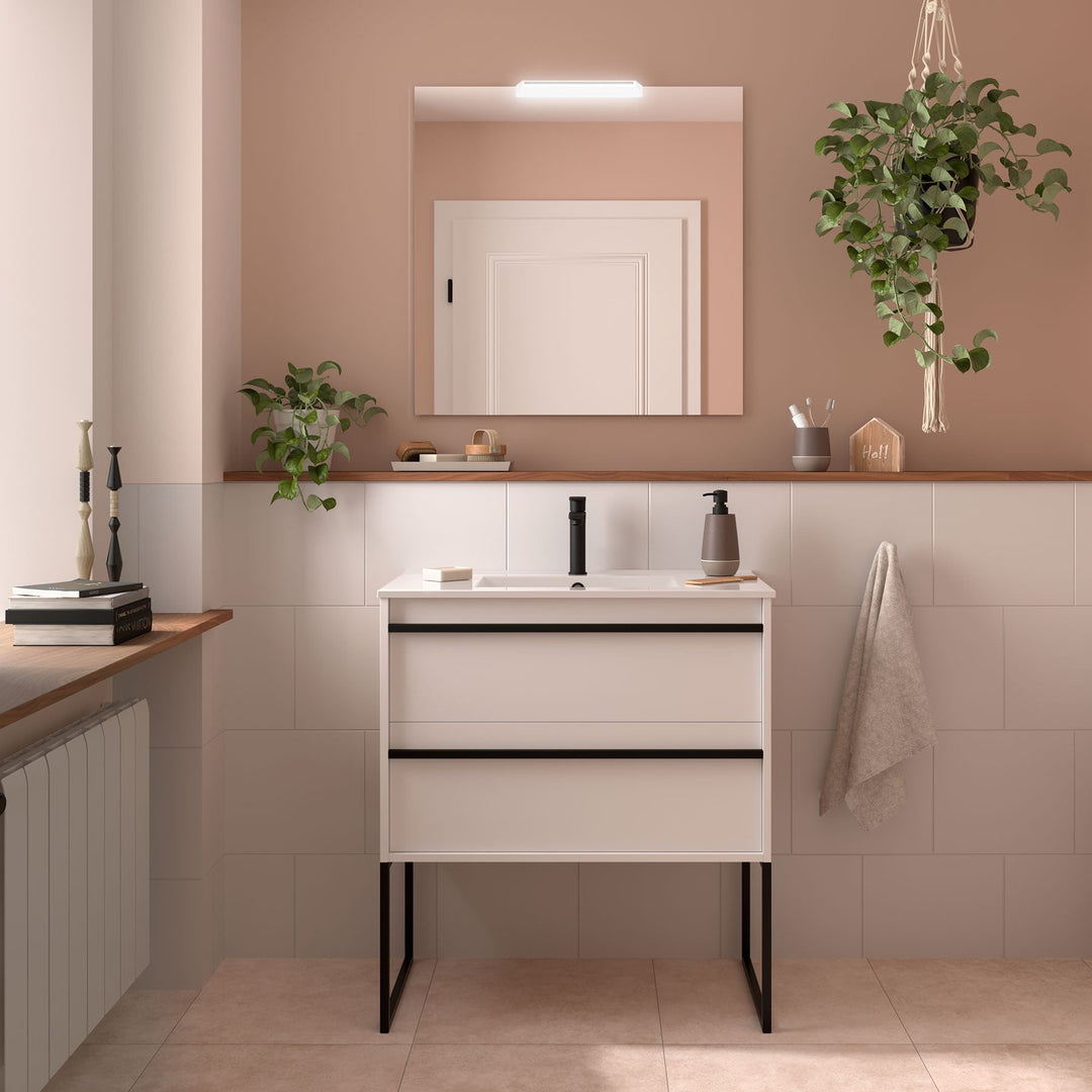 Salgar sg986206bfb88f6a8ad9f5 SALGAR IMAGES AND SHEETS/01 Product Images/Bathroom Furniture/104715 Attila Wall Hung Vanity Unit with 2 Drawers & Basin - White Satin/01.jpg