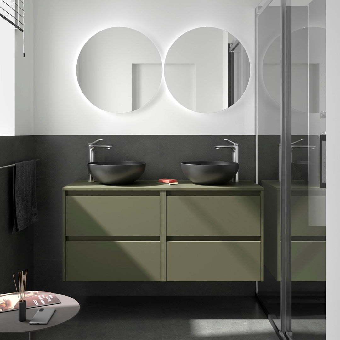 Salgar sg9911ed633481aa16895e SALGAR IMAGES AND SHEETS/01 Product Images/Bathroom Furniture/105529 Noja Wall Hung Vanity Unit with 4 Drawers & Worktop - Green Satin/01.jpg