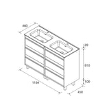 Load image into Gallery viewer, Salgar sg9a9ba471698fca6e224e SALGAR IMAGES AND SHEETS/01 Product Images/Bathroom Furniture/105133 Attila Floor Standing Vanity Unit with 6 Drawers &amp; Basin - Natural/02.jpg
