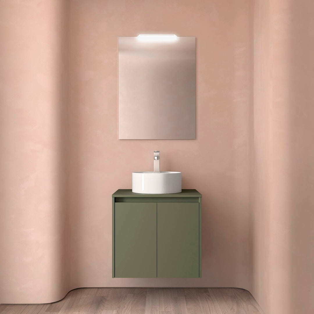 Salgar sg9ac674ec55ca86298dec SALGAR IMAGES AND SHEETS/01 Product Images/Bathroom Furniture/105538 Noja Wall Hung Vanity Unit with 2 Doors & Worktop - Green Satin/01.jpg