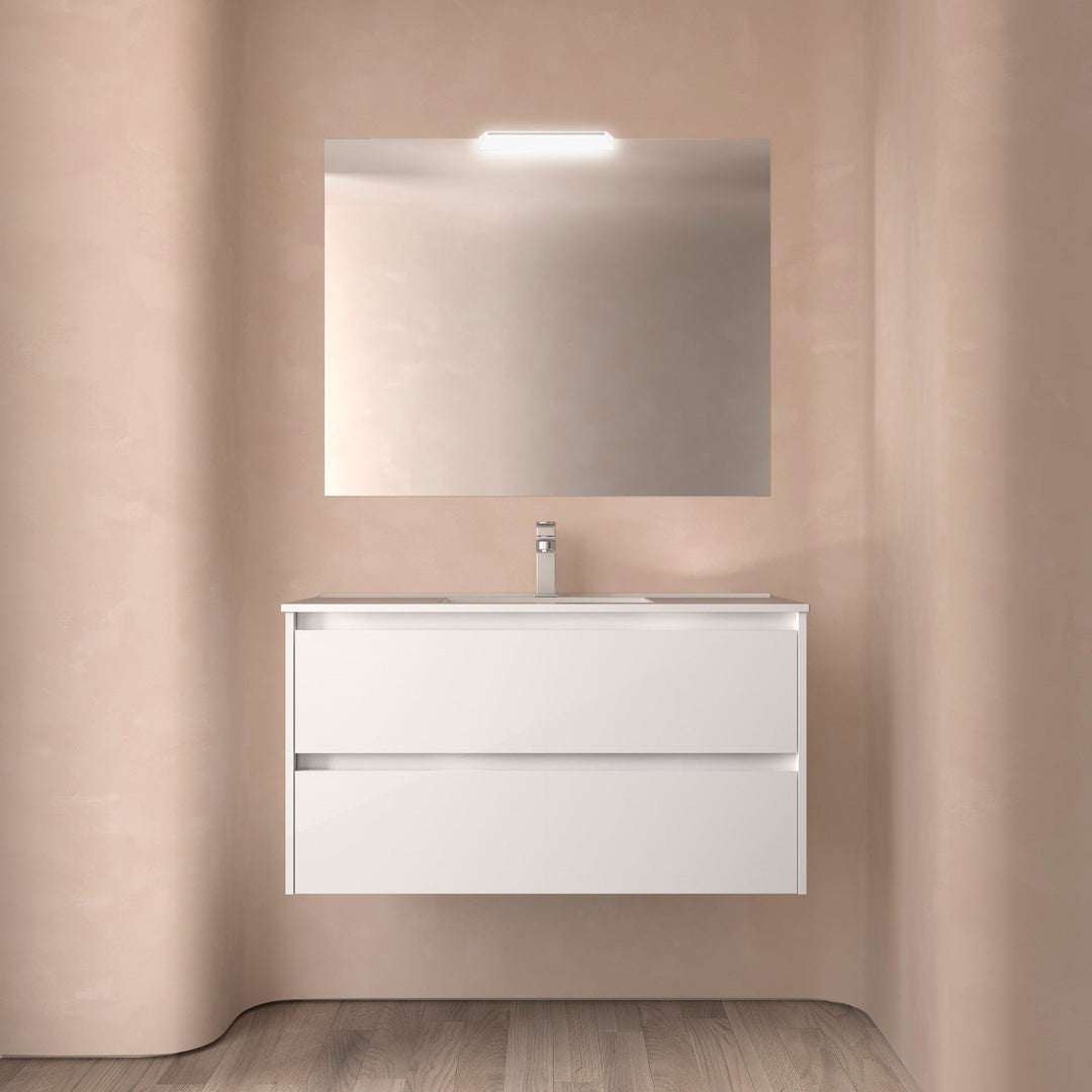 Salgar sg9fb24b8954ffccc37988 SALGAR IMAGES AND SHEETS/01 Product Images/Bathroom Furniture/106088 Noja Wall Hung Vanity Unit with 2 Drawers & Basin - White Gloss/01.jpg