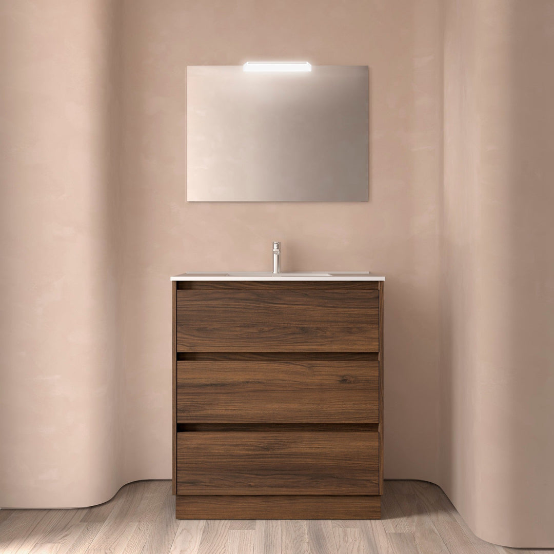 Salgar sga120cf18f09f9b0395d5 SALGAR IMAGES AND SHEETS/01 Product Images/Bathroom Furniture/106222 Noja Floor Standing Vanity Unit with 3 Drawers & Basin - Walnut Maya/01.jpg