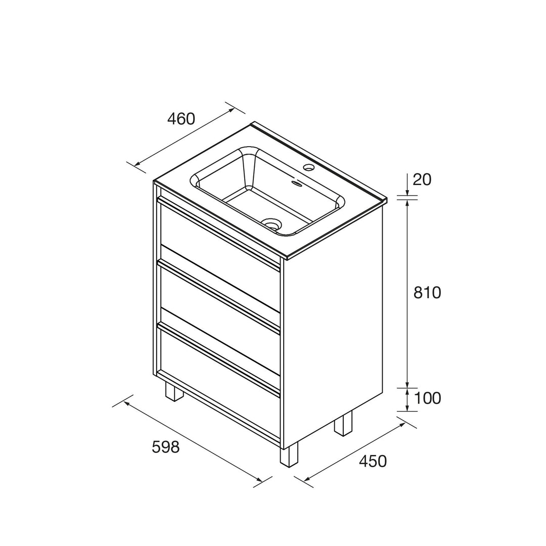 Salgar sga128a943df6c72f5e35a SALGAR IMAGES AND SHEETS/01 Product Images/Bathroom Furniture/105109 Attila Floor Standing Vanity Unit with 3 Drawers & Basin - Natural/02.jpg