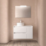 Load image into Gallery viewer, Salgar sga1b86994421045bf330e SALGAR IMAGES AND SHEETS/01 Product Images/Bathroom Furniture/118251 Noja Wall Hung Vanity Unit with 2 Drawers + 1 Door &amp; Worktop - White Gloss/01.jpg

