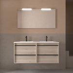 Load image into Gallery viewer, Salgar sga55c9d715427658cb435 SALGAR IMAGES AND SHEETS/01 Product Images/Bathroom Furniture/112963 Attila Wall Hung Vanity Unit with 4 Drawers, Basin &amp; Mirror - Natural/01.jpg
