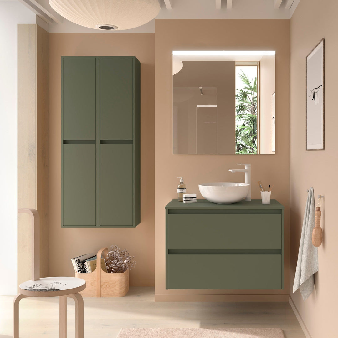 Salgar sga72876113a6fb195918d SALGAR IMAGES AND SHEETS/01 Product Images/Bathroom Furniture/105511 Noja Wall Hung Vanity Unit with 2 Drawers & Worktop - Green Satin/01.jpg