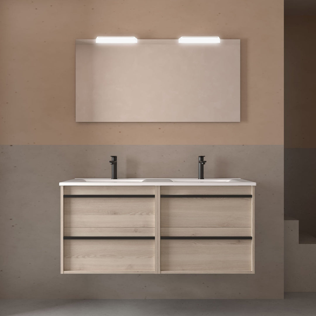 Salgar sga72d37c882c7d7bd2ec9 SALGAR IMAGES AND SHEETS/01 Product Images/Bathroom Furniture/104736 Attila Wall Hung Vanity Unit with 4 Drawers & Basin - Natural/01.jpg