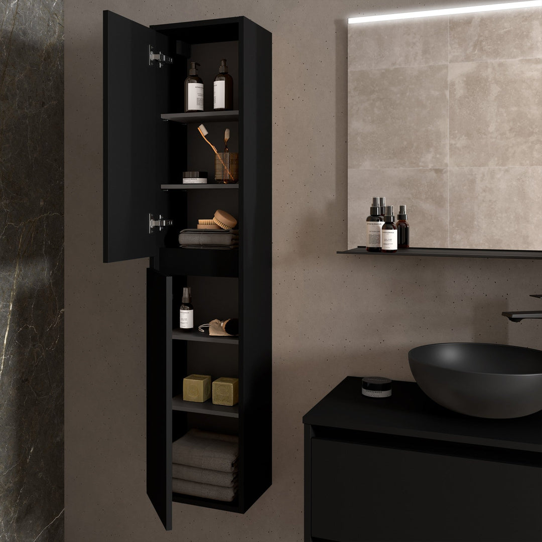 Salgar sga8b2d4f05cc4638adc88 SALGAR IMAGES AND SHEETS/01 Product Images/Bathroom Furniture/104362 Noja Tall Unit - Black Satin/03.jpg