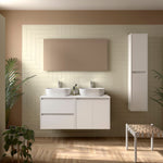 Load image into Gallery viewer, Salgar sga8bf06da6bcba01a701a SALGAR IMAGES AND SHEETS/01 Product Images/Bathroom Furniture/113475 Noja Wall Hung Vanity Unit with 2 Drawers +2 Doors &amp; Worktop - White Satin/01.jpg
