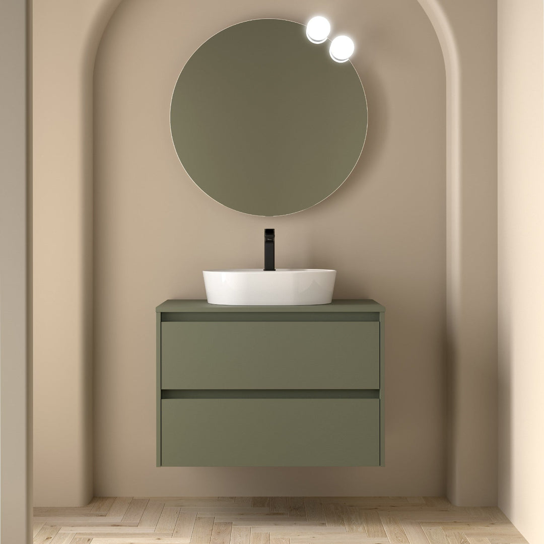 Salgar sga8fe4a309694e7e2fdcc SALGAR IMAGES AND SHEETS/01 Product Images/Bathroom Furniture/105475 Noja Wall Hung Vanity Unit with 2 Drawers & Worktop - Green Satin/01.jpg