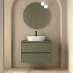 Load image into Gallery viewer, Salgar sga8fe4a309694e7e2fdcc SALGAR IMAGES AND SHEETS/01 Product Images/Bathroom Furniture/105475 Noja Wall Hung Vanity Unit with 2 Drawers &amp; Worktop - Green Satin/01.jpg
